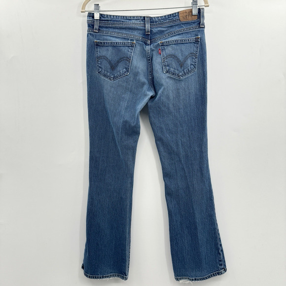 Levi's 518 Superlow Bootcut Jeans Sz 9M Blue VTG Y2K Grunge Low Rise Stretch - Picture 2 of 12